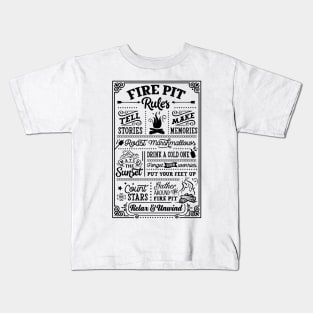 Fire Pit Rules Kids T-Shirt